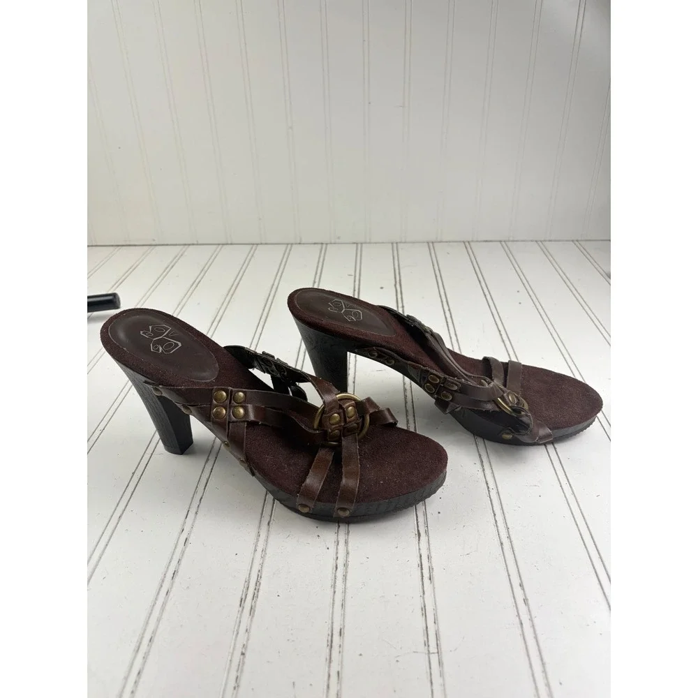 Bongo Vintage Y2K Norman Brown Strappy Boho Studded Platforms Women's Size 9M